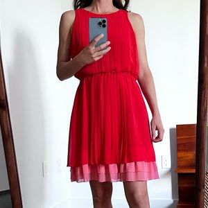 Red romantic casual dress